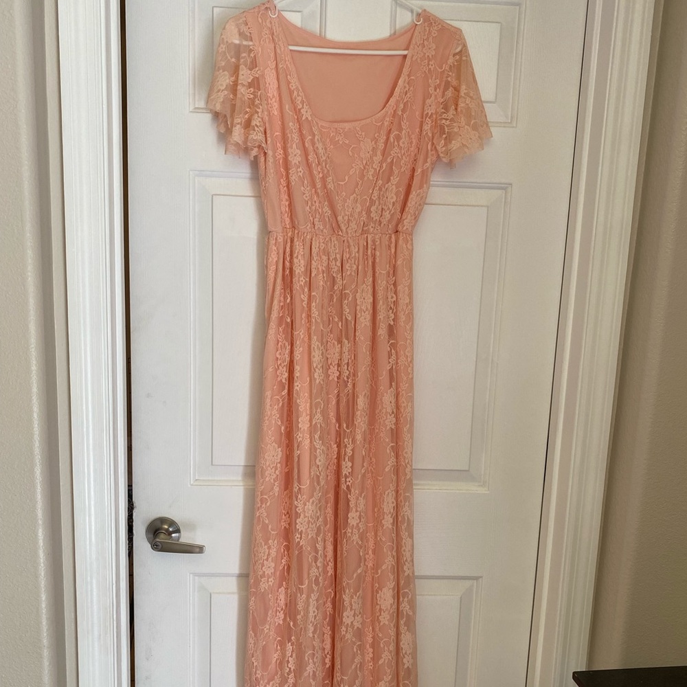 Pink lace maxi